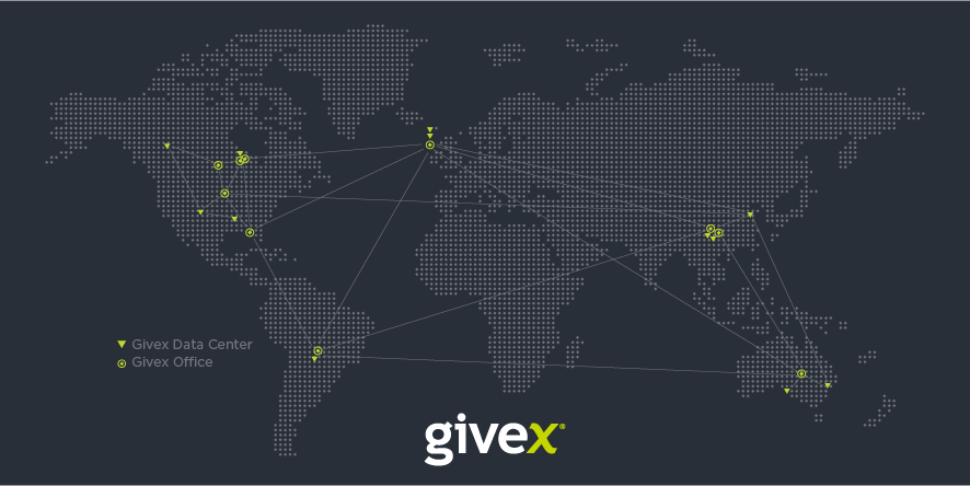 Givex global reach map image.